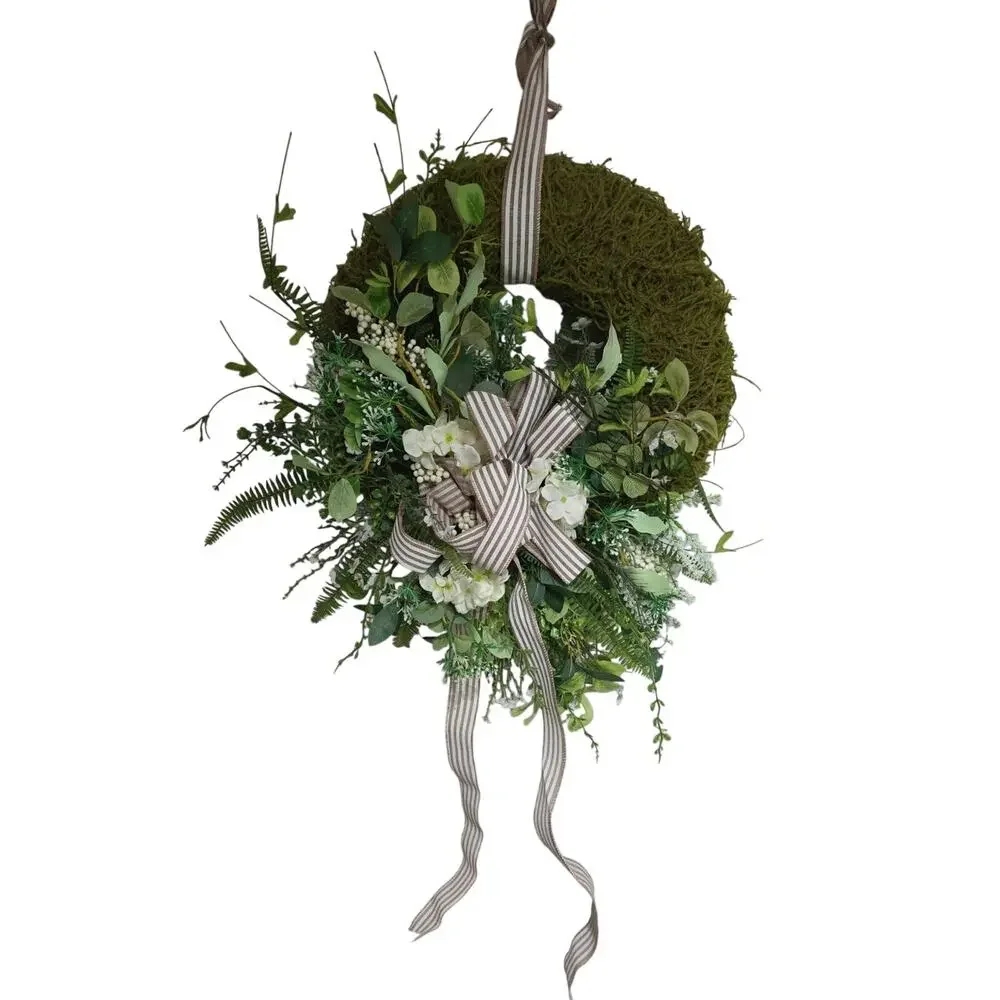 Handmade Every Day Year Round Moss Covered Angel Vine Wreath Large